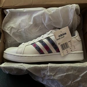 Brand new size 6 womens white grand court adidas tennis shoes